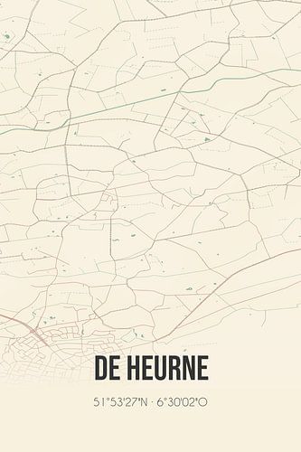 Alte Landkarte von De Heurne (Gelderland)