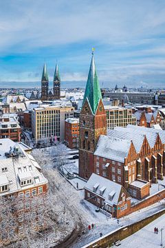 Vieille ville de Brême, Allemagne, un jour d'hiver