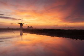 Colourful sunrise at the Broekmolen by Klazina van den Herik