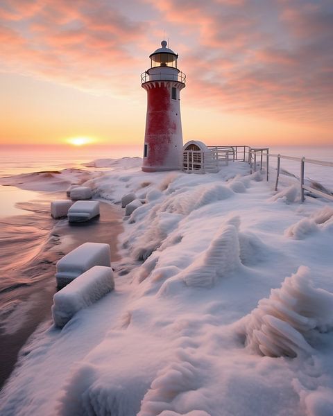 Phare en hiver par fernlichtsicht