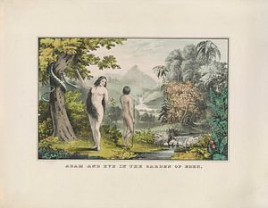 Adam en Eva in de Hof van Eden van Andrea Haase