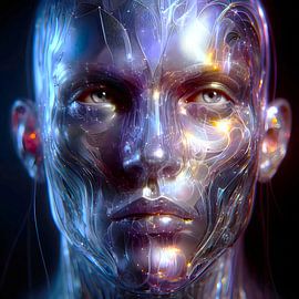 Holographic transparent human head by A.D. Digital ART