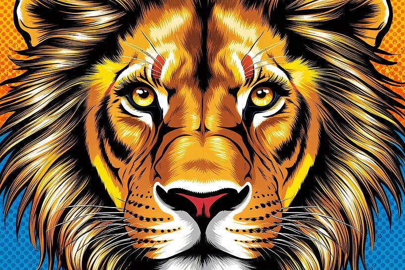 Vivid close-up of lion's head by Art & Soul Creations