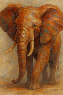 Fiery Elephant Portrait