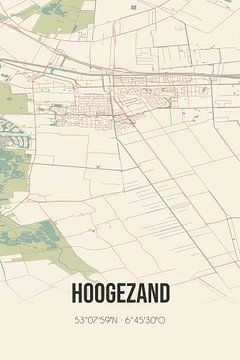 Vintage map of Hoogezand (Groningen) by Rezona