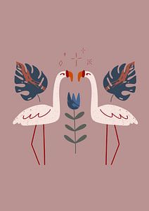 Illustratie Flamingo's van Studio Allee