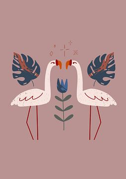 Illustration Flamingos by Studio Allee