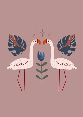 Illustration Flamingos