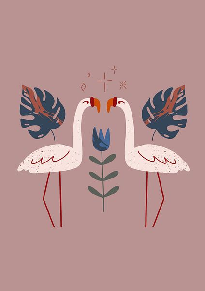 Illustration Flamingos by Studio Allee