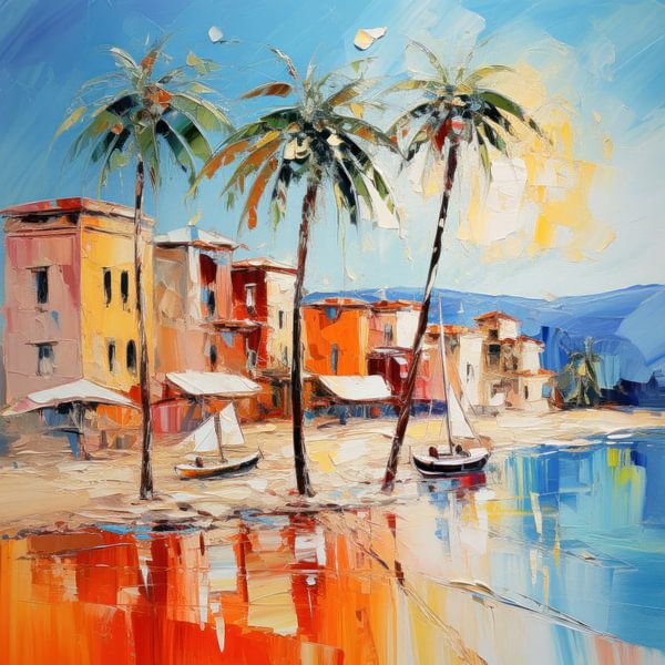 Strand met palmbomen van ARTemberaubend