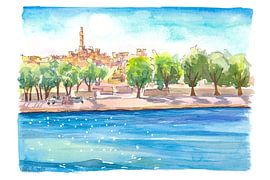 Île d'Égine Grèce Vue des ruines du temple d'Apollon depuis la mer Égée