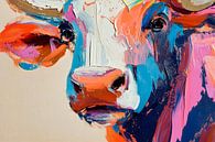 Kleurenspel van stilte - koeienportret van Poster Art Shop thumbnail