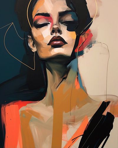 Abstract en kleurrijk portret