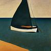 Kleine zeilboot op zee van Jan Keteleer (JanKé): Een reis voorbij het canvas