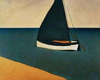 Small sailboat at sea