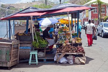 St. George's (Grenada) - Verkoop van groenten en fruit van t.ART