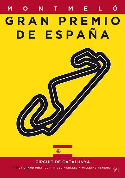 My F1 CATALUNYA Race Track Minimal Poster van Chungkong Art