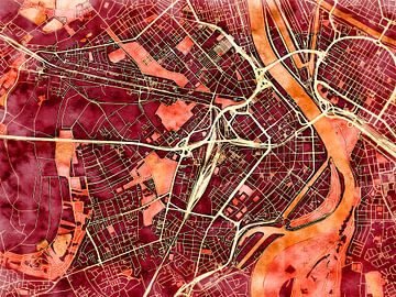 Karte von Ludwigshafen am Rhein im stil 'Amber Autumn' von Maporia