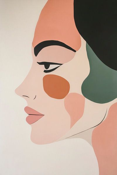Moderne Porträtansicht in sanften Farben von Poster Art Shop