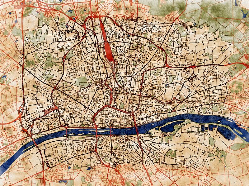 Map of Orléans with the style 'Serene Summer' by Maporia