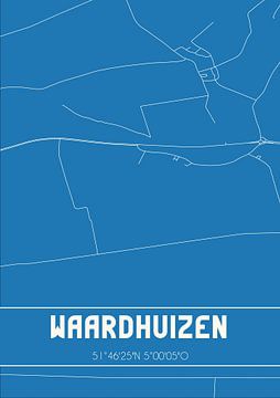 Blaupause | Karte | Waardhuizen (Nordbrabant) von Rezona