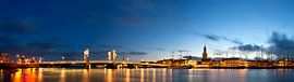 Panorama of the city of Kampen at the IJssel at night by Sjoerd van der Wal Photography