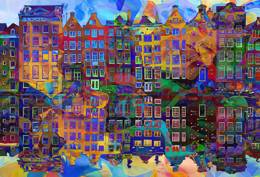 Amsterdam Abstract van Jacky op canvas, behang en meer