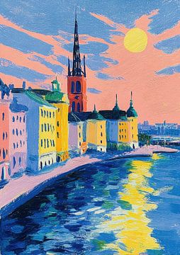 Stockholm avond Matisse stijl van Niklas Maximilian