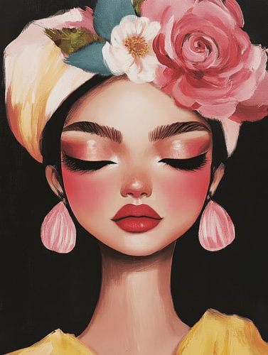 Modern en speels portret, illustratie