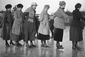 Ice Skating 1918 by Timeview Vintage Images