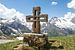 Kruis in het Hohe Tauern gebergte in Oostenrijk van ManfredFotos