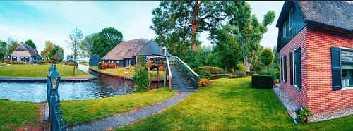 zommer  panorama van nederlands dorp