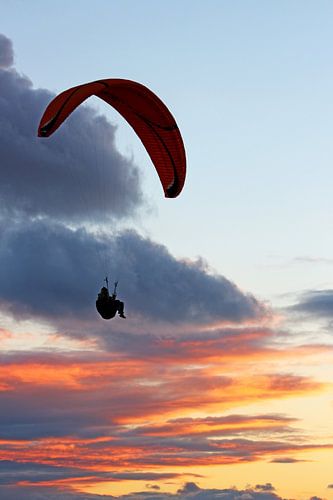 Paraglider by sunset