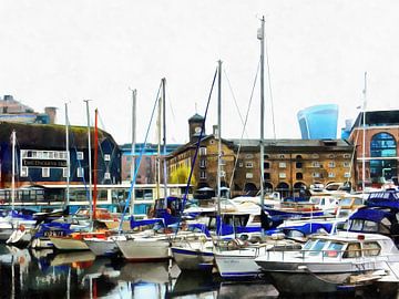 St Katharine Dock Boats 3 by Dorothy Berry-Lound