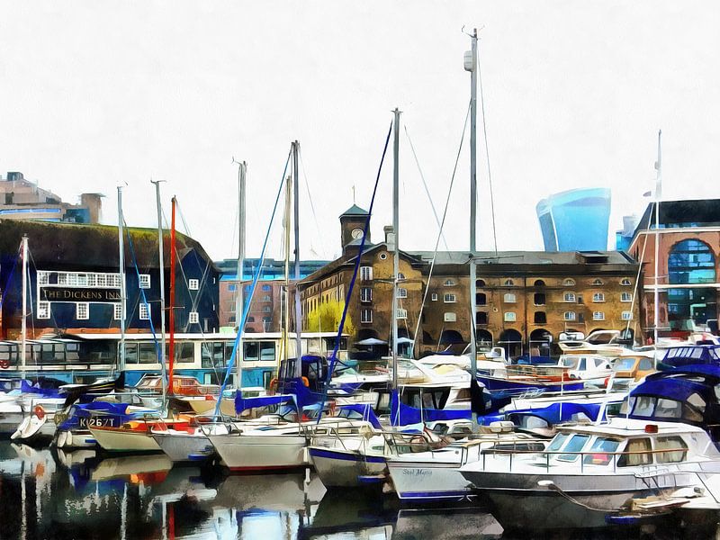 St Katharine Dock Boats 3 by Dorothy Berry-Lound