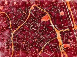 Karte von Gent centrum im stil 'Amber Autumn'