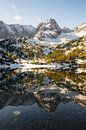 First snow in autumn at the Seebensee with view to the Coburger Hütte near Ehrwald in Tirol by Daniel Pahmeier thumbnail