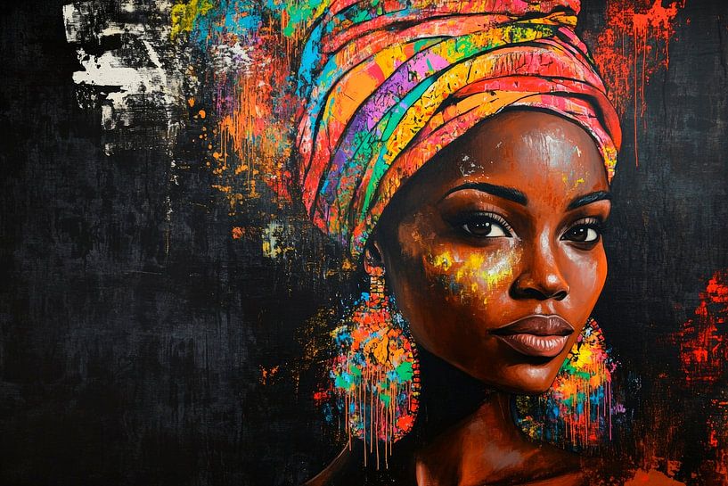 Colourful portrait of a woman by Poster Art Shop