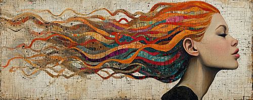 Portrait de femme en mosaïque