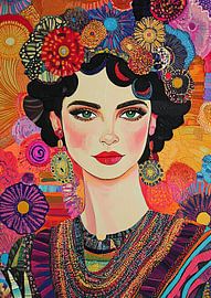 Feminism Portrait Latina Earrings Colourful by Niklas Maximilian