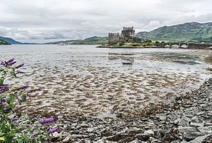 Eilean Donan Castle bij laag water.