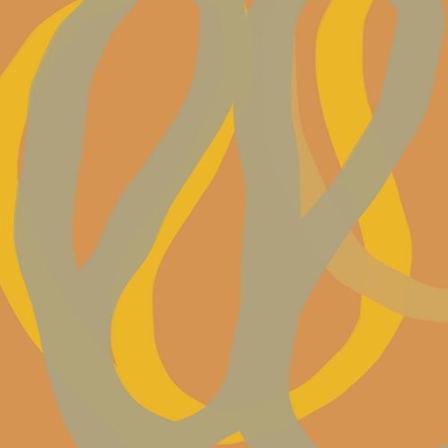 Kleurrijke en speelse moderne abstracte lijnen in geel en bruin