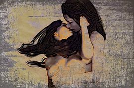 Sexy female love between two nude models