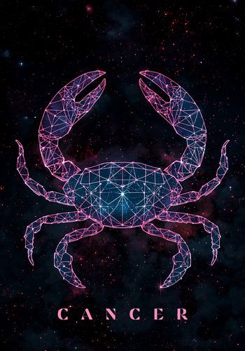 Sternzeichen Krebs: Die Sternkonstellation des Krebses in Neonfarben