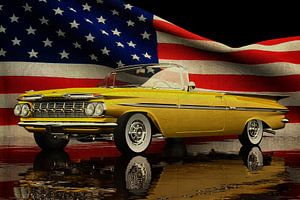 Chevrolet Impala 1959 met Amerikaanse vlag van Jan Keteleer