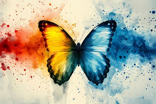 Kleurrijke vlinder met abstracte achtergrond