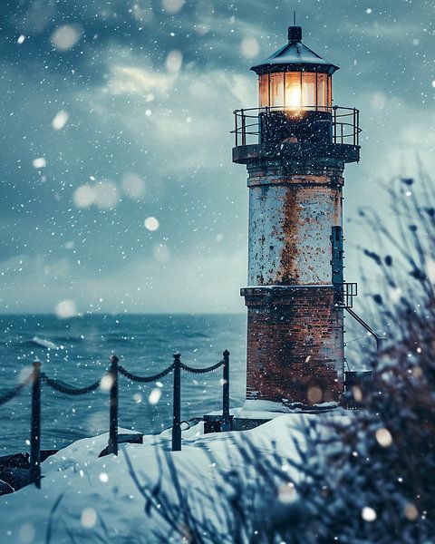 Leuchtturm im Winter von fernlichtsicht