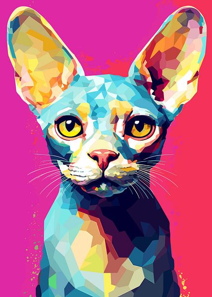 Katze Tier WPAP Pop Art von Mason Scott