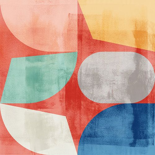 Abstracte geometrische kunst in retrostijl. Kleurrijke vormen II.