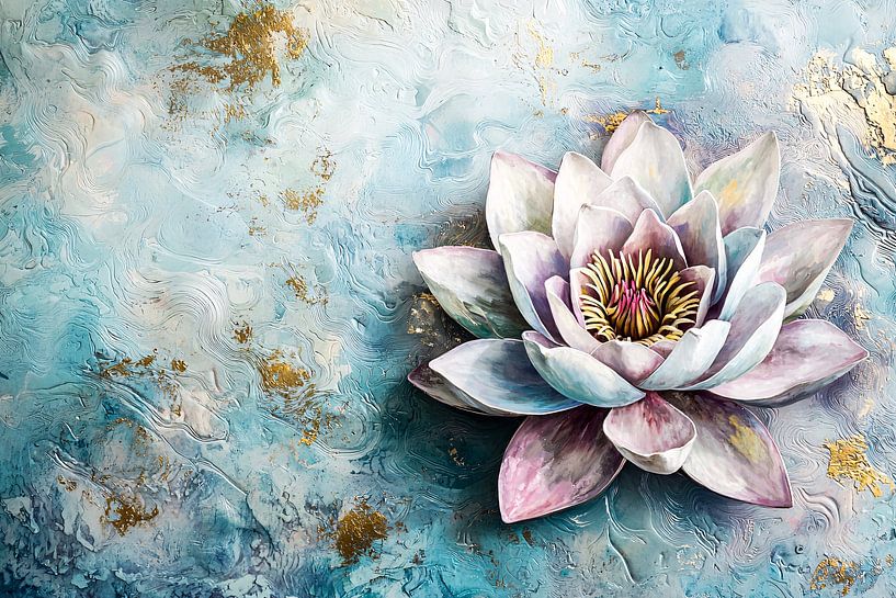 Elegant water lily with gold accents by Art & Soul Creations